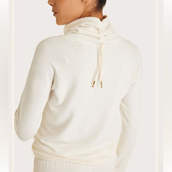Alala Fleece Pullover Sweatshirt Womens Size Large Bone Funnel Neck pullover - Picture 2 of 15